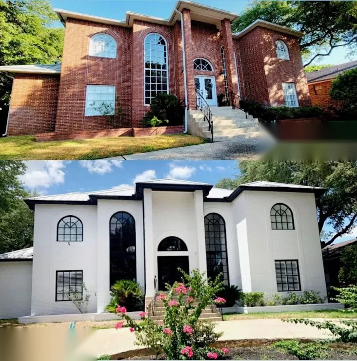 Brick Home Transformation before and after comparison