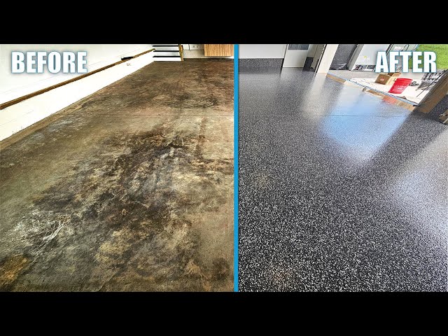 Decorative Flake Finish before and after comparison